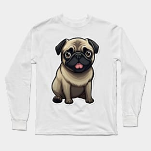 Cute Pug Dog - Dogs Pugs Long Sleeve T-Shirt